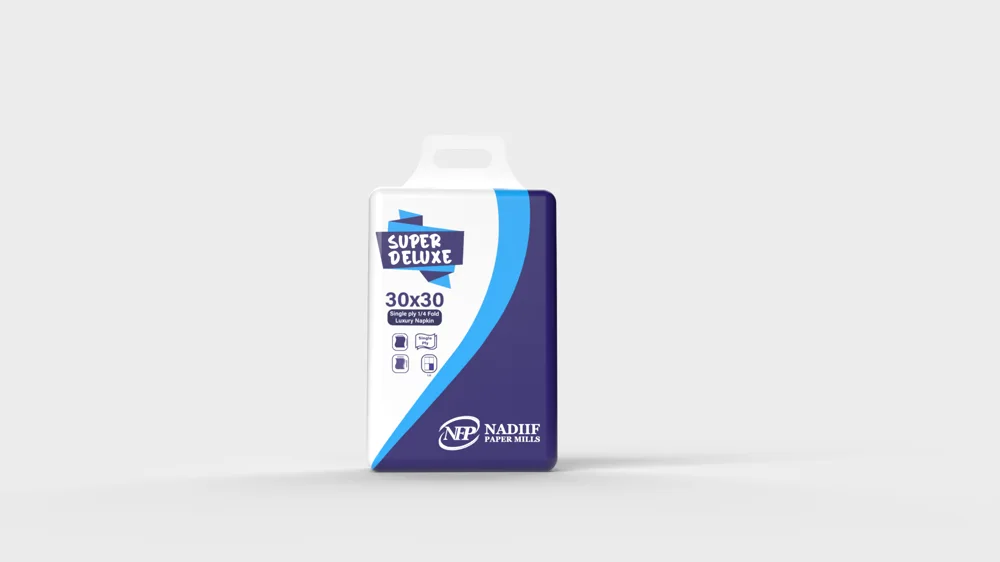 Nadiif Super Deluxe 30x30 single ply luxury napkin pack on a white background